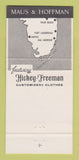 Matchbook Cover Hickey Freeman Men's Clothes Fort Lauderdale Naples FL 30 Strike