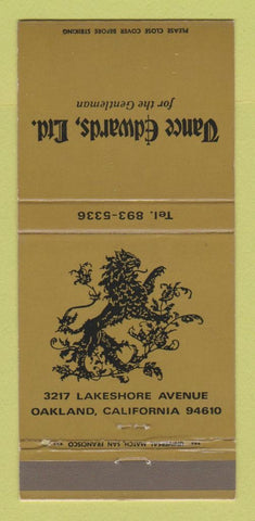 Matchbook Cover - Vance Edwards Men's Clothes Oakland CA 30 Strike