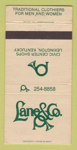 Matchbook Cover - Lane & Co Lexington KY Clothes WEAR 30 Strike