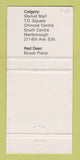 Matchbook Cover - O Brix Jeans Clothes Calgary Red Deer AB 30 Strike