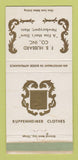 Matchbook Cover Kuppenheimer Men's Clothes Hubbard Newburyport MA WORN 30 Strike