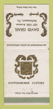 Matchbook Cover - Kuppenheimer Men's Clothes Israel McKeesport PA WEAR 30 Strike