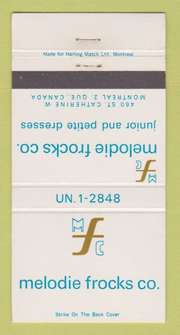 Matchbook Cover - Melodie Frocks Women's Clothes Montreal QC 30 Strike
