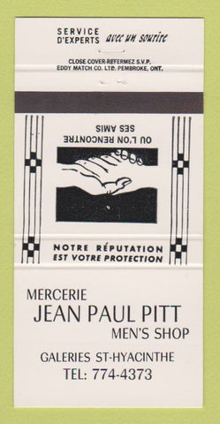 Matchbook Cover - Mercerie Jean Paul Pitt St Hyacinthe QC Clothes #2 30 Strike