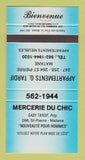Matchbook Cover - Mercerie Du Chic Men's Clothes Matane QC BLUE 30 Strike