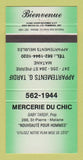 Matchbook Cover - Mercerie Du Chic Men's Clothes Matane QC GREEN 30 Strike