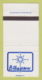 Matchbook Cover - Billy Jeans Men's Clothes 30 Strike