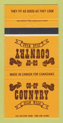 Matchbook Cover - COOP Country Jeans Clothes Canada 30 Strike
