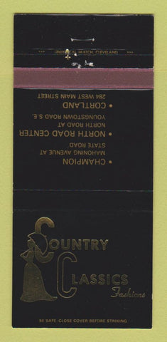 Matchbook Cover - Country Classics Clothes Champion Cortland OH 30 Strike