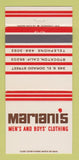 Matchbook Cover - Mariani's Men's Clothes Stockton CA 30 Strike
