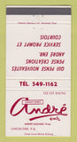 Matchbook Cover - Andre Creations Clothes Chicoutimi QC 30 Strike