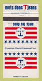 Matchbook Cover - T Jeans Mets Les Donc QC Davis Emanuel 30 Strike