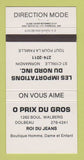Matchbook Cover - O Prix Du Gros Clothes Dolbeau QC 30 Strike