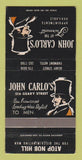 Matchbook Cover - John Carlo's Men's Clothes San Francisco CA Fairmont 30 Strike