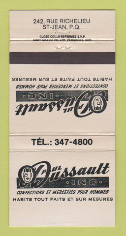 Matchbook Cover - Paul Dussault Clothes St Jean QC 30 Strike