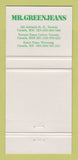 Matchbook Cover - Mr Greenjeans Toronto ON Winnipeg MB 30 Strike