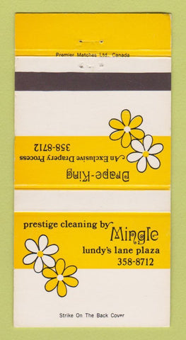 Matchbook Cover - Mingle Cleaning Drapes Lundy's Lane ON WEAR 30 Strike