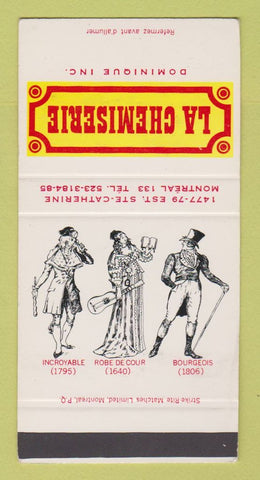 Matchbook Cover - La Chemiserie Dominique Clothes Montreal WORN SAMPLE 30 Strike