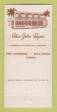 Matchbook Cover - Alice John Rogers Women's Clothes Boca Raton FL 30 Strike