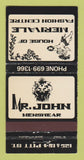 Matchbook Cover - Mr John Men's Clothes Merivale Sydney Australia 30 Strike