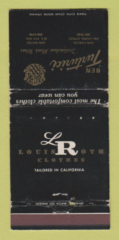Matchbook Cover - Ben Turturici Men's Clothes San Carlos Mateo CA WEAR 30 Strike