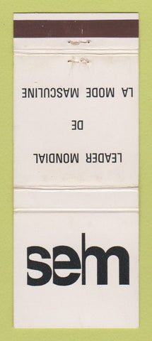 Matchbook Cover - SEHn Men's Clothes Paris France WEAR