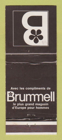 Matchbook Cover - Brummell Men's Clothes Paris France WEAR