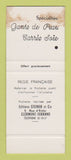 Matchbook Cover - Minerva Paris France Gloves Clermont Ferrand SAMPLE WEAR