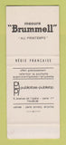 Matchbook Cover - Brummell Au Printemps France