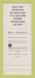 Matchbook Cover - Laine Text Paris France Blothes SAMPLE