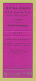 Matchbook Cover - Blouses Clothes Lyon France PURPLE