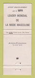 Matchbook Cover - Sehn Men's Clothes Paris France WEAR