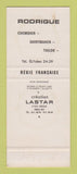 Matchbook Cover - Rodrigue Chemisier Clothes Paris France SAMPLE