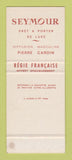 Matchbook Cover Seymour Shirt Makers Clothes Cafe De LA Paix Paris France SAMPLE