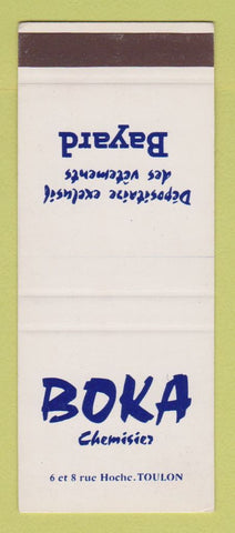 Matchbook Cover - Boka Chemisier Clothes Toulon France Bayard SAMPLE