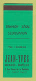 Matchbook Cover - Jean Yves Chemisier Chapelier Clothes Saint Malo France SAMPLE
