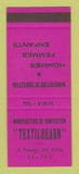 Matchbook Cover - Textilbearn Clothes France SAMPLE