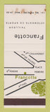 Matchbook Cover - Francotte Tailleur Clothes Paris France SAMPLE WEAR
