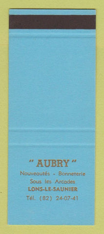 Matchbook Cover - Aubry Lons Le Saunier France Nouveautes