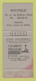 Matchbook Cover - Paris Marie Victor Clothes France SAMPLE