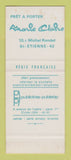 Matchbook Cover - Pret A Porter Marie Claire Clothes France St Etienne SAMPLE