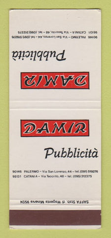 Matchbook Cover - Damir Pubblicita Palermo Catania Italy