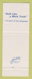Matchbook Cover - Mack Semi Trucks Billings MT