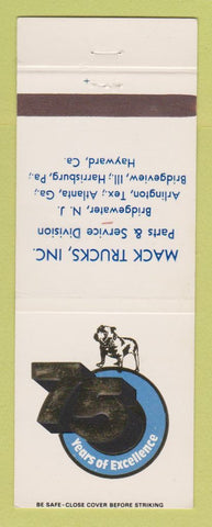 Matchbook Cover - Mack Semi Trucks Bridgewater NJ Atlanta GA Harrisburg PA