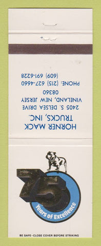 Matchbook Cover - Mack Semi Trucks Vineland NJ Horner