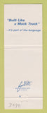 Matchbook Cover - Mack Semi Trucks Allentown PA