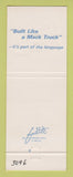 Matchbook Cover - Mack Semi Trucks Colton CA WORN