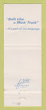 Matchbook Cover - Mack Semi Trucks Fort Worth TX