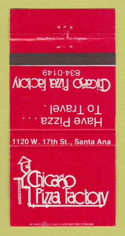 Matchbook Cover - Chicago Pizza Factory Santa Ana CA 30 Strike