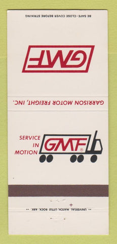 Matchbook Cover - Garrison Motor Freight Trucking GMF AR MO 30 Strike